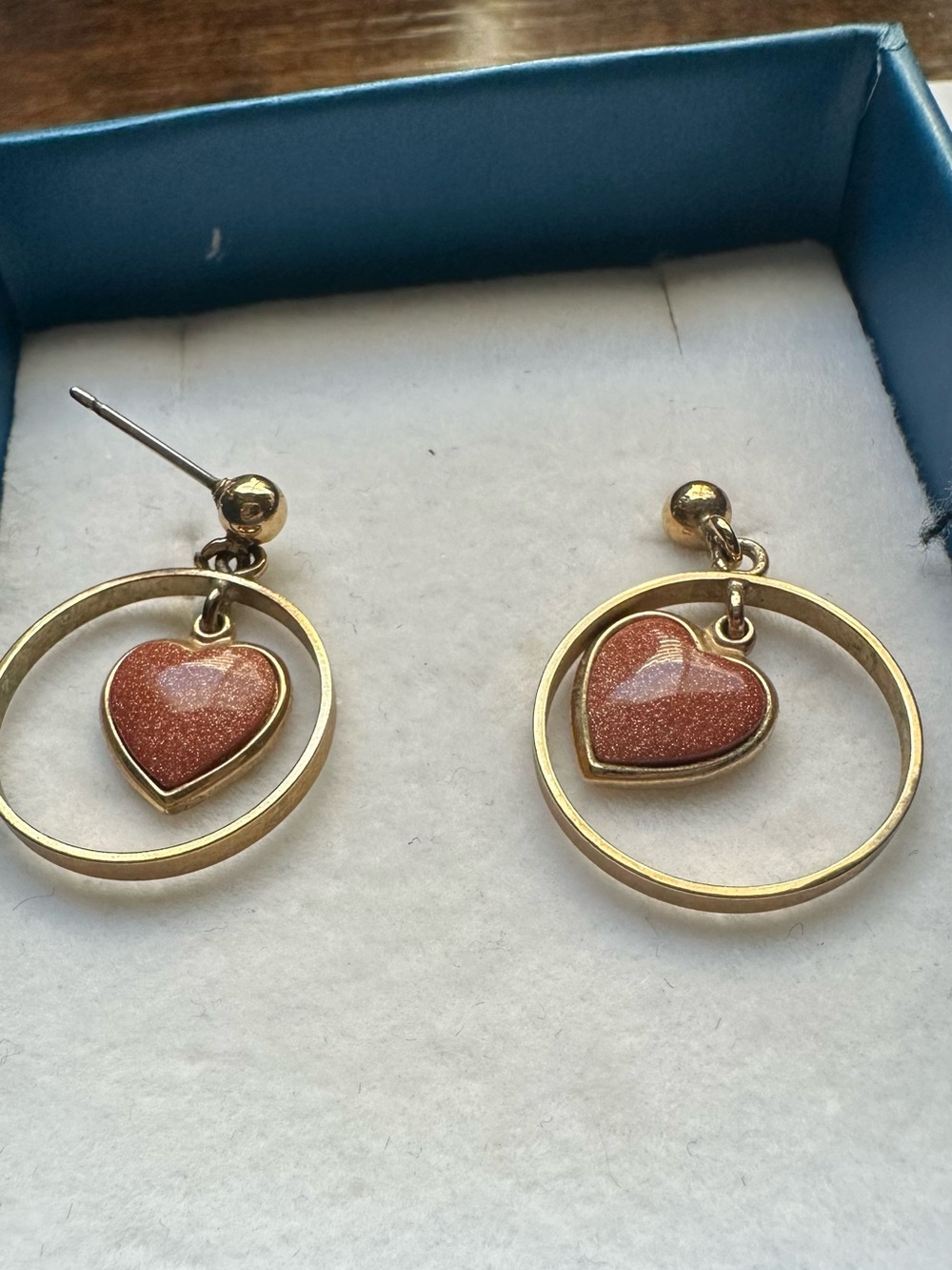 Goldtone Sunstone Earrings